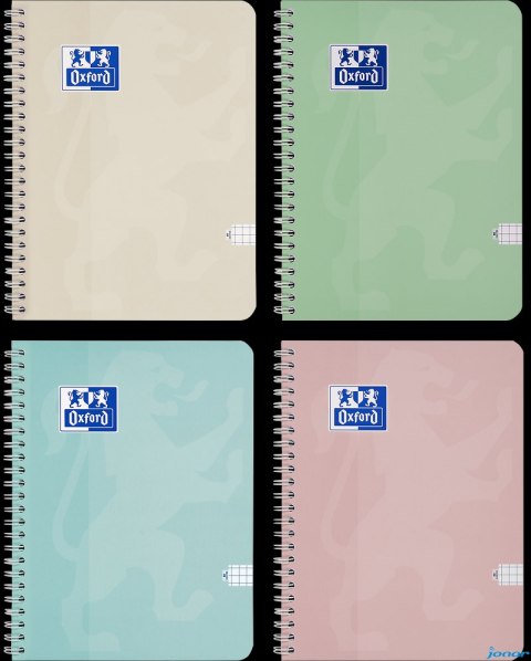 Kołozeszyt Oxford Touch Pastelowy 2-spiralny A5 80 kartek 90 g kratka 5x5 mm 400175357